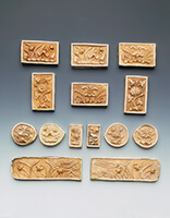 Set of 14 gold belt plaques